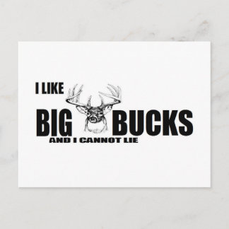 I like BIG Bucks and I cannot lie! Postcard