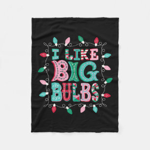 I Like Big Bulbs Christmas Lights Matching Family Fleece Blanket