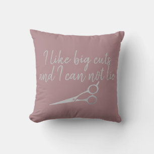 I Like Big Cuts Funny Hair Stylist Scissors Throw Pillow