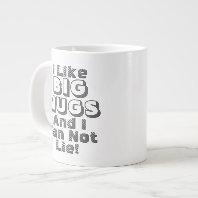 I Like Big Mugs Funny Coffee Jumbo Giant Big Mug (Front Left)