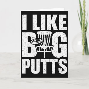 I Like Big Putts Funny Disc Golf Vintage Design Card