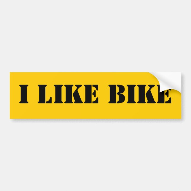 I LIKE BIKE BUMPER STICKER (Front)