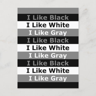 I Like Black White And Grey Colour Striped Design Postcard