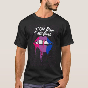 I Like Boys and Girls Bisexual LGBTQ Bi Pride Coup T-Shirt