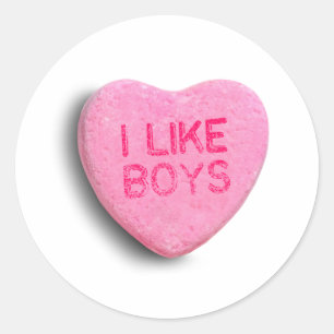 I Like Boys Classic Round Sticker