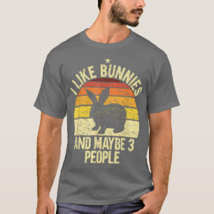 I Like Bunnies And Maybe 3 People Rabbit Owner Bun T-Shirt