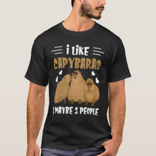 I Like Capybaras & Maybe 3 People Capybara Animal T-Shirt