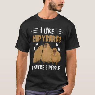 I Like Capybaras & Maybe 3 People Capybara Animal T-Shirt