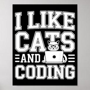 I Like Cats And Coding Programmer On Tech _-  Poster