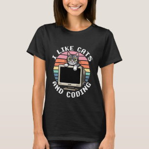 I Like Cats and Coding Programmer Passion Tech - 1 T-Shirt