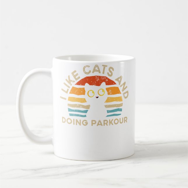 I Like Cats And Doing Parkour Coffee Mug (Left)