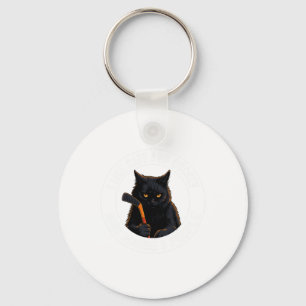 I Like Cats And Hockey And Maybe 3 People Minimal  Keychain