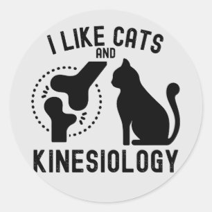 I Like Cats and Kinesiology Classic Round Sticker