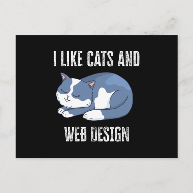 I like Cats and Web Design Gift Postcard (Front)