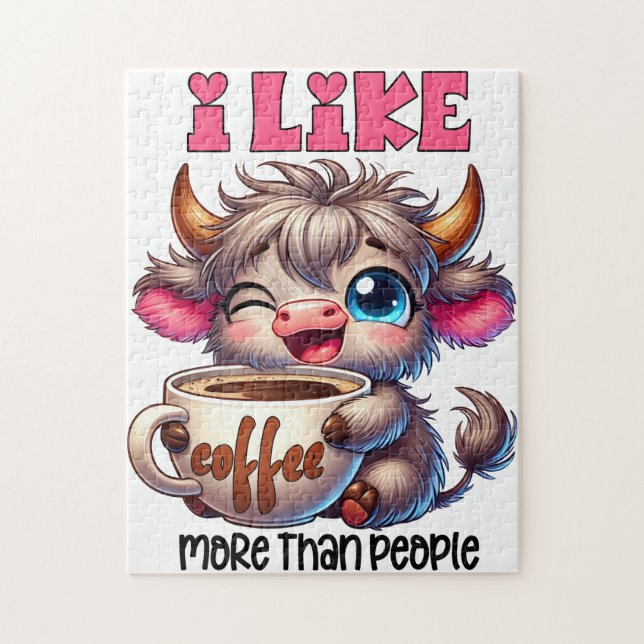 I Like Coffee More Than People  Jigsaw Puzzle (Vertical)
