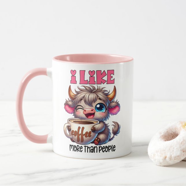I Like Coffee More Than People  Mug (With Donut)