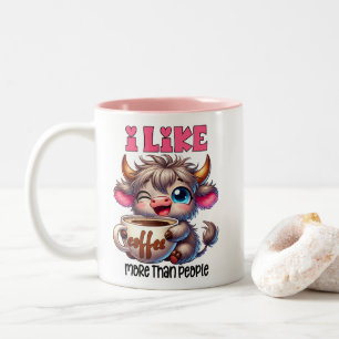 I Like Coffee More Than People Two-Tone Coffee Mug