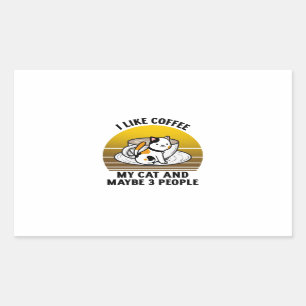 I like coffee my cat and maybe 3 people sticker