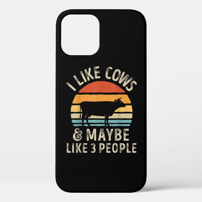 I Like Cows And Maybe Like 3 People Cow Farm Case-Mate iPhone Case (Back)