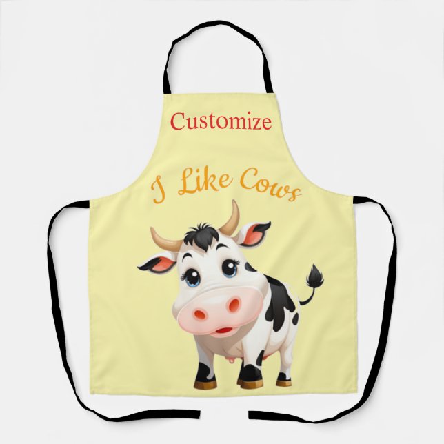 I Like Cows Art Thunder_Cove Apron (Front)