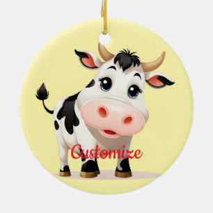 I Like Cows Art Thunder_Cove Ceramic Ornament