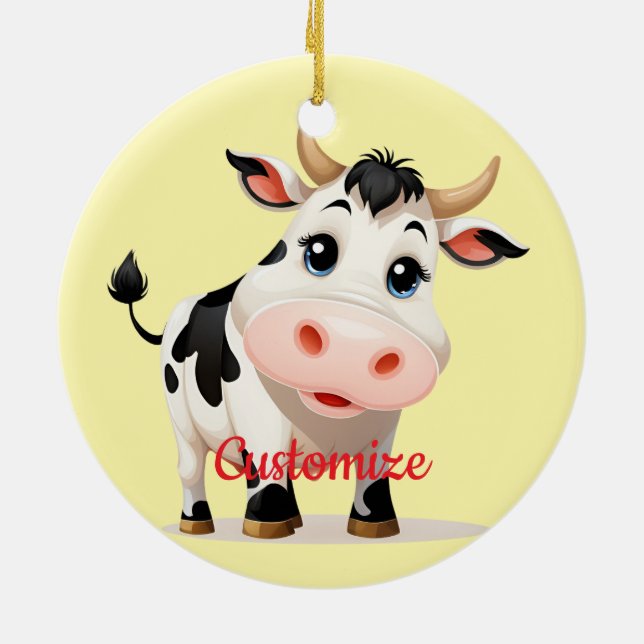 I Like Cows Art Thunder_Cove Ceramic Ornament (Back)