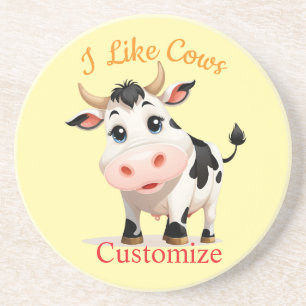 I Like Cows Art Thunder_Cove Coaster