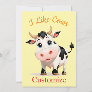 I Like Cows Art Thunder_Cove Invitation