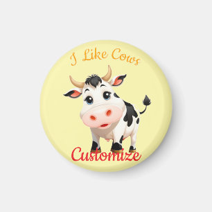 I Like Cows Art Thunder_Cove Magnet