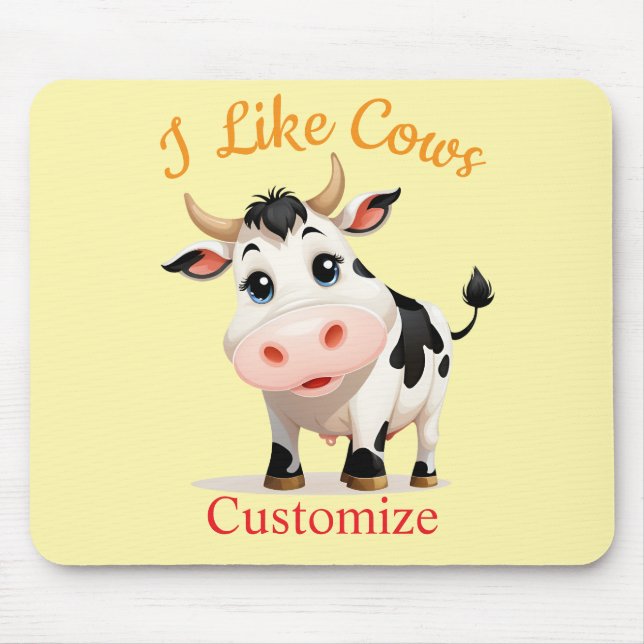 I Like Cows Art Thunder_Cove Mouse Pad (Front)