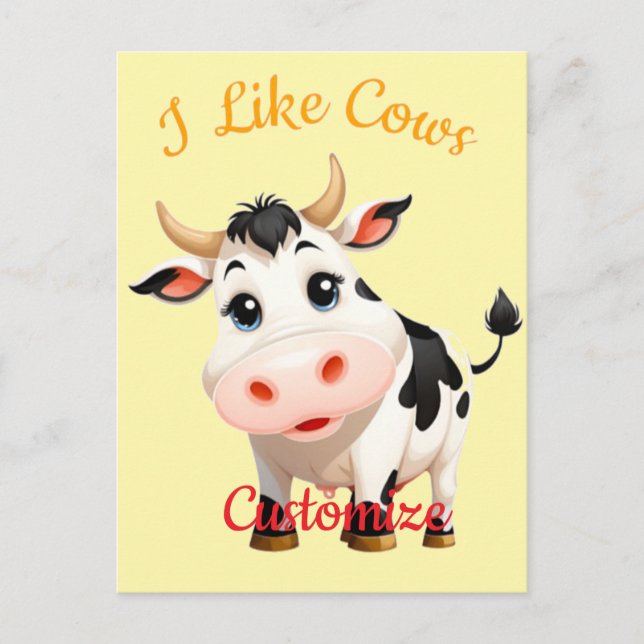 I Like Cows Art Thunder_Cove Postcard (Front)