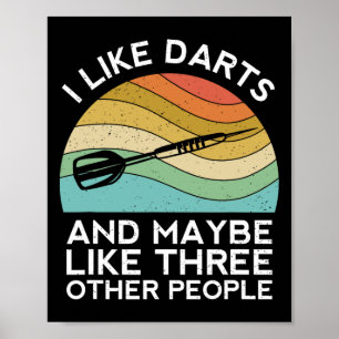 I Like Darts Cricket Dart 501 Beer Retro Funny Thr Poster
