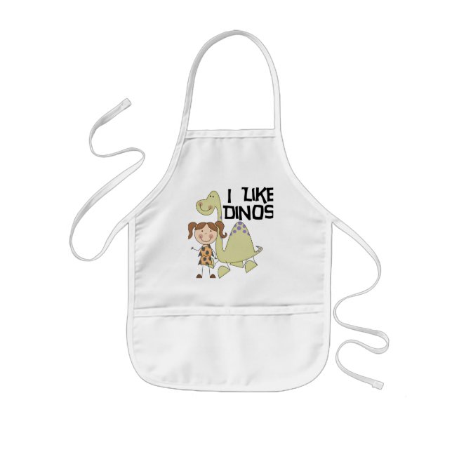 I LIke Dinos-GIrl Tshirts and Gifts Kids Apron (Front)