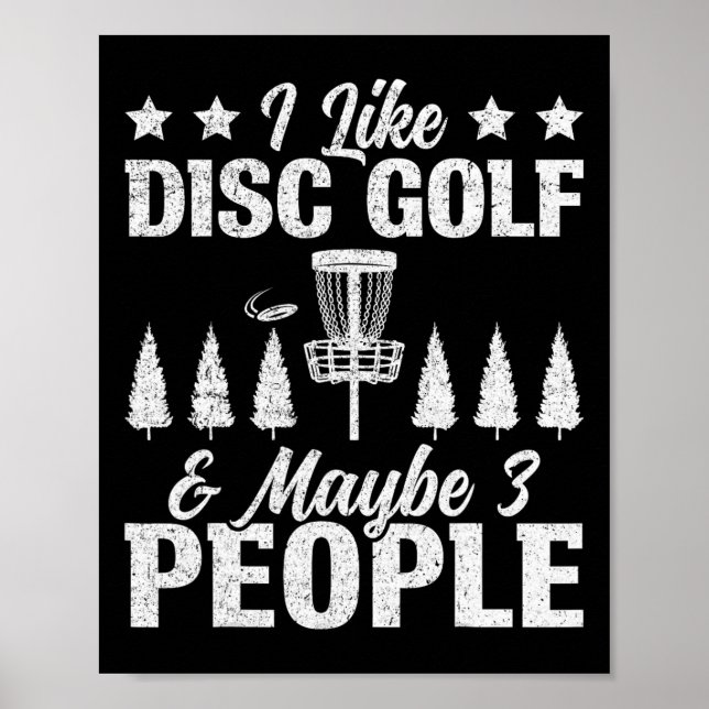 I Like Disc Golf - Disc Golf Sket Design Disc Golf Poster (Front)