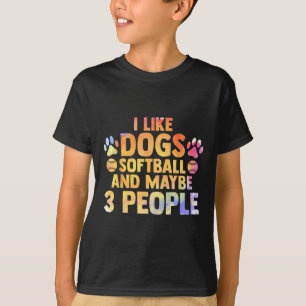 I Like Dogs Softll And Maybe 3 People Watercolor V T-Shirt