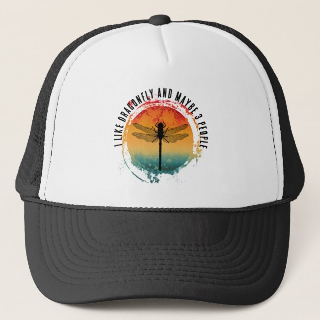 I LIKE DRAGONFLY AND MAYBE 3 PEOPLE TRUCKER HAT (Front)