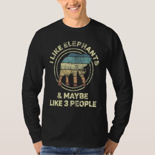 I Like Elephants And Maybe 3 People Vintage T-Shirt