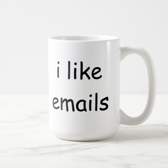 I like emails coffee mug (Right)