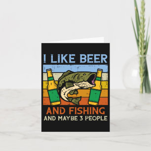 I Like Fishing And 3 People Retro Fisherman Angler Card