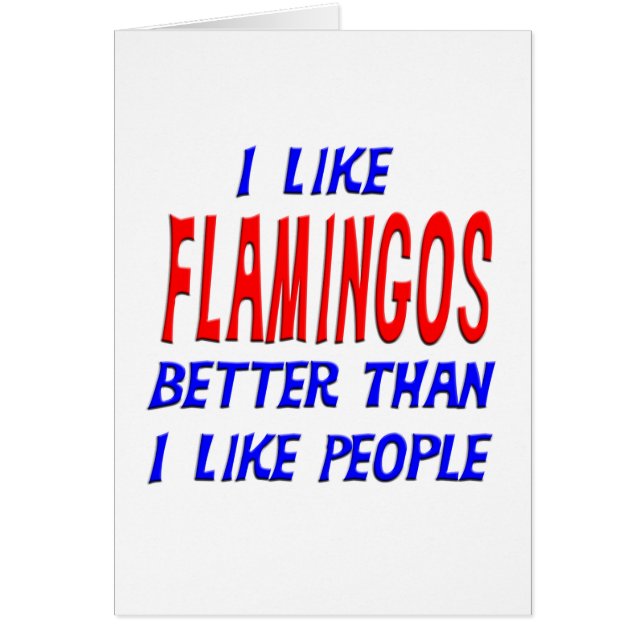 I Like Flamingos Better Than I Like People Greetin (Front)