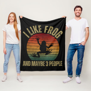 I LIKE FROG AND MAYBE 3 PEOPLE FLEECE BLANKET