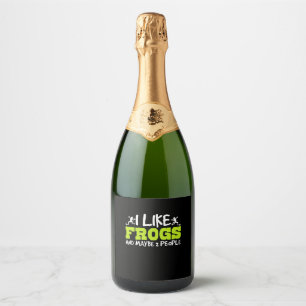 I Like Frogs And Maybe 2 People Sparkling Wine Label