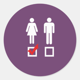 I like girls classic round sticker
