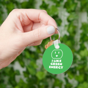 I like green energy cute power socket keychain