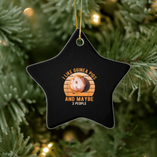 I Like Guinea Pigs Wheek Cavy Lover Guinea Pig Mom Ceramic Ornament