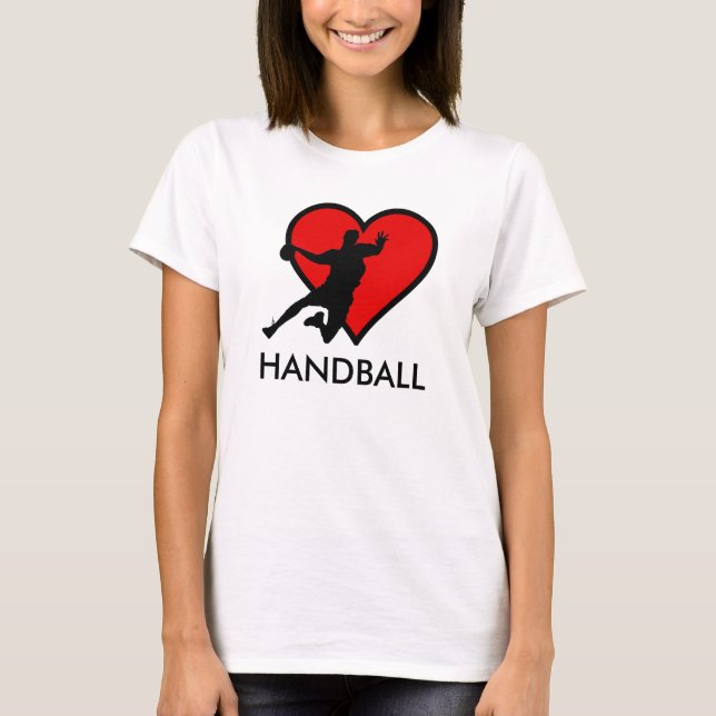 I like Handball with the heart modern design T-Shirt (Front)