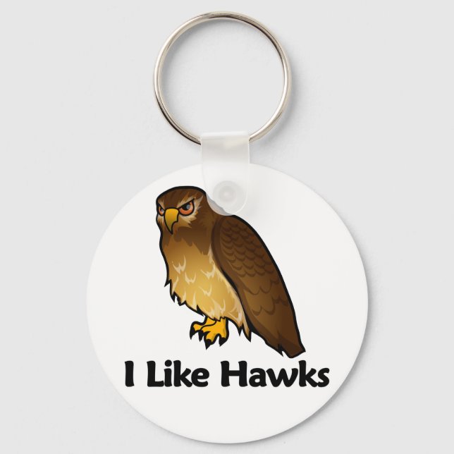 I Like Hawks Keychain (Front)