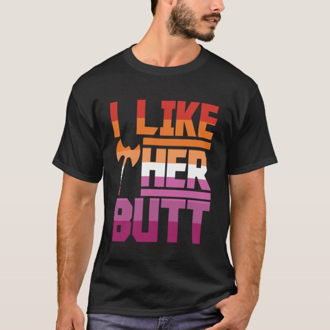 I Like her Butt - LGBT Pride Pullover Hoodie (Front)