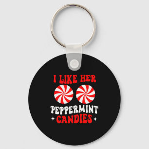 I Like Her Peppermint Candies Couples Matching Chr Keychain