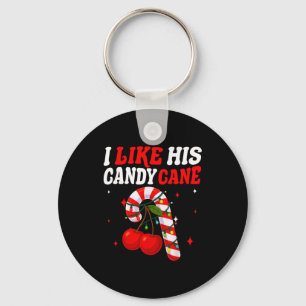 I Like His Candy Cane Couples Matching Christmas F Keychain